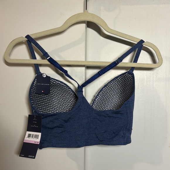 TOMMY HILFIGER NWT Lightly Lined Lounge T-Back Bra - Blue Size 34D - Picture 2 of 5